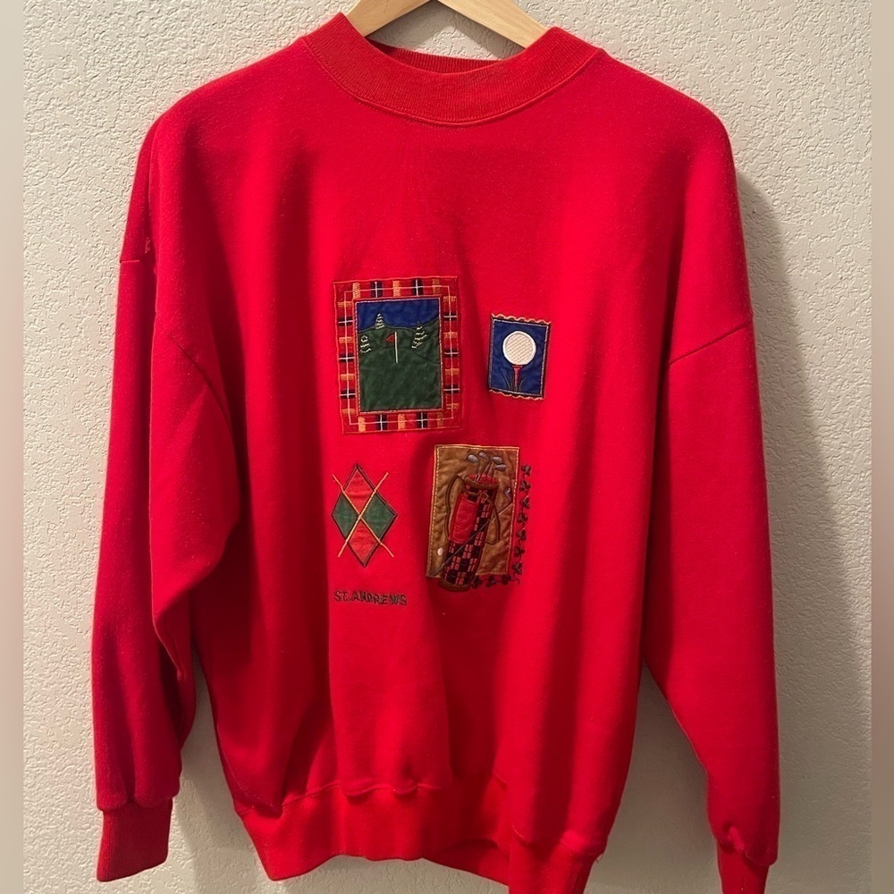 90s Vtg Acorn Leisure Golf St Andrews Sweatshirt Jumper S/M
